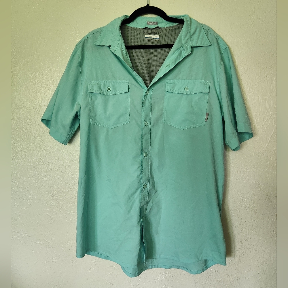 Columbia Mens L Aqua Shirt